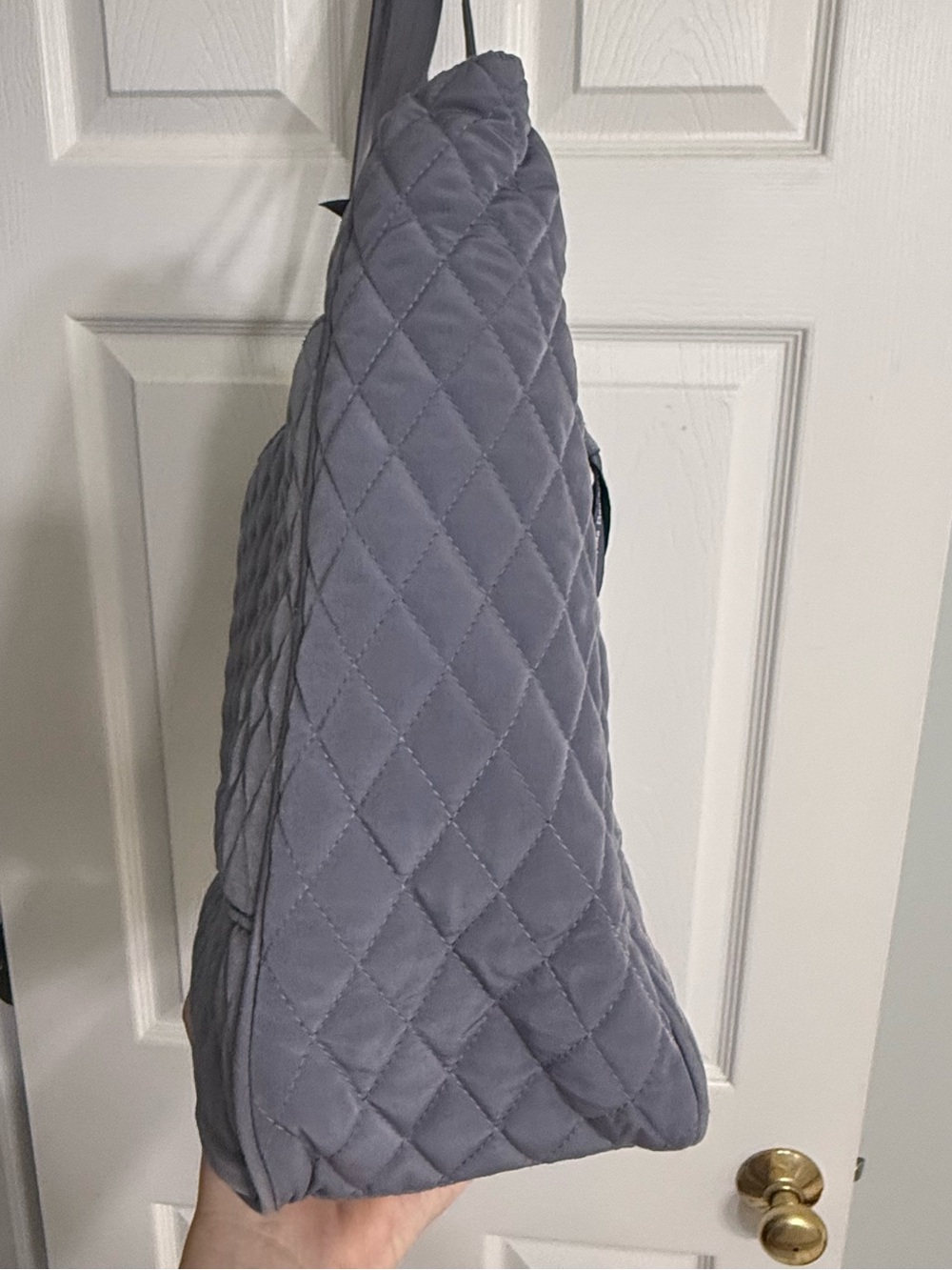 Vera Bradley Quilted Oversized Tote Bag Laptop Travel Overnight Weekend Gray - Picture 6 of 11
